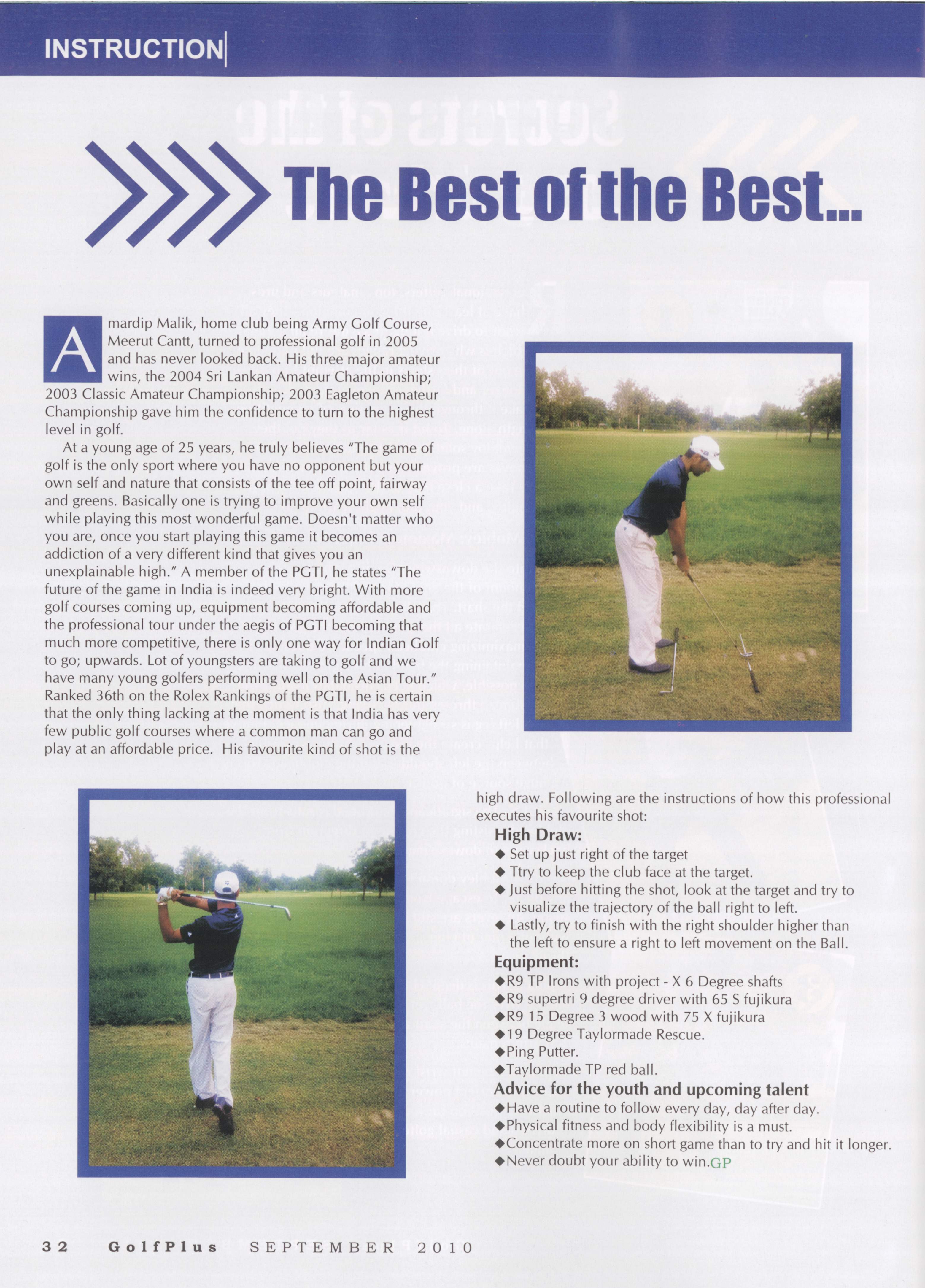 'Best of the Best' Golf Instruction (Article by Sanam Merchant